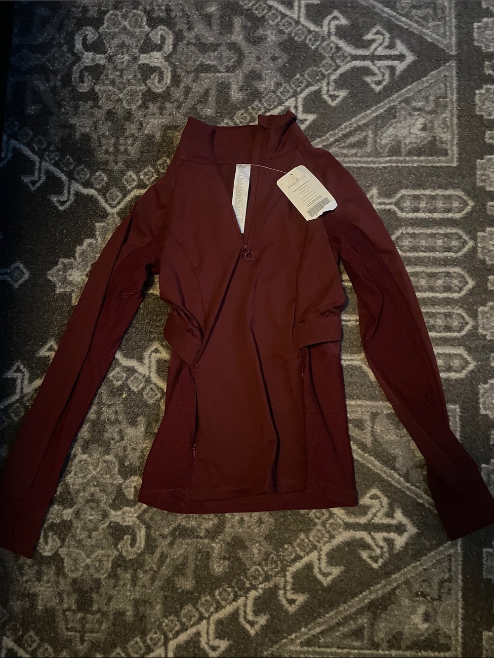 Fabletics Burgundy Half-Zip top - size XXS